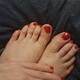 Piedi 38 con smalto rosso